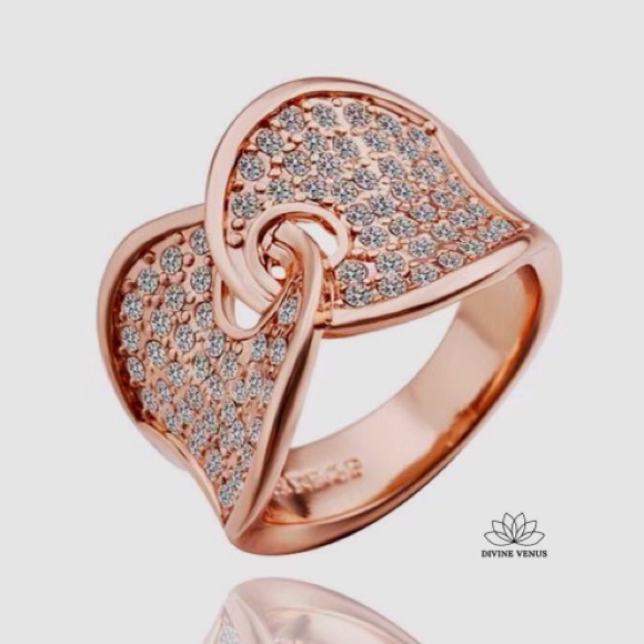 Rose Gold Czech Rhinestone Ring - Picture 2 of 6